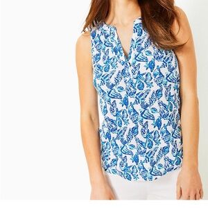 Lilly Pulitzer Dev Knit Top Resort White Shell Collector NWT sz M